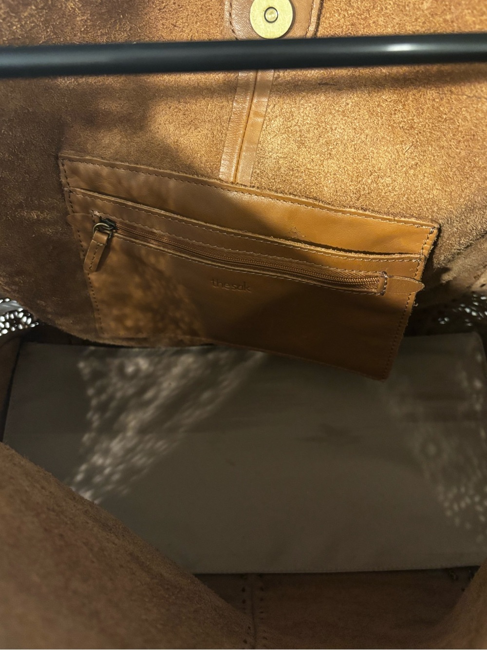 The Sak Laser-Cut Leather Hobo in Cognac - Picture 8 of 10